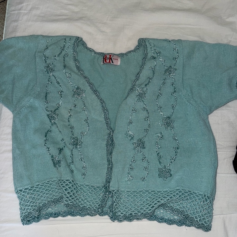 crotchet blue t-shirt sweater